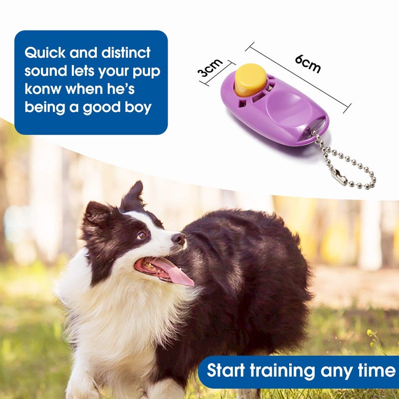BAAPET 15/20/30/50/100 ft Long Dog Training Leash with Clickers for Small, Medium and Large Dogs or Cats (15 Feet, Purple) - Image 5